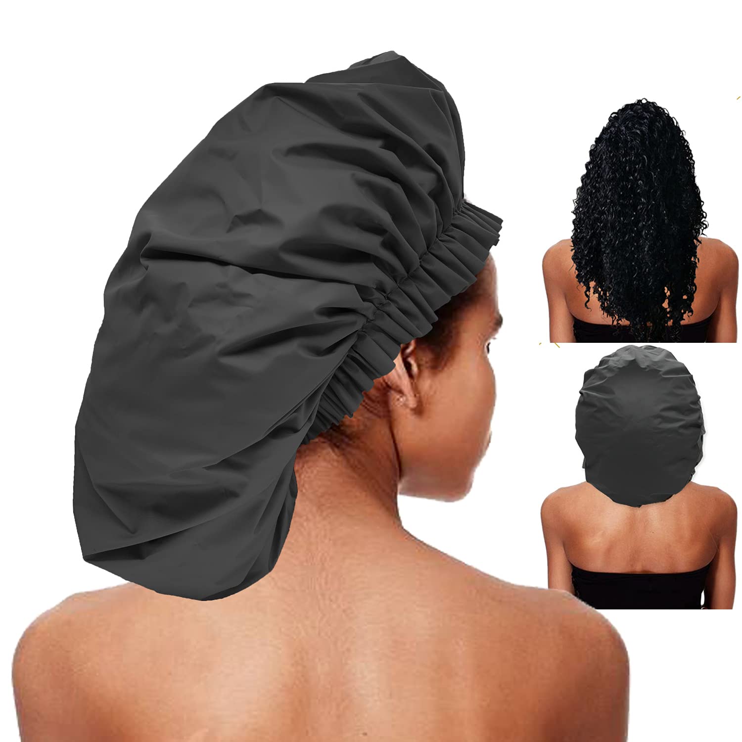 ELEBOX Gorro de ducha jumbo, diámetro 15 pulgadas, mantiene el peinado durante la ducha.