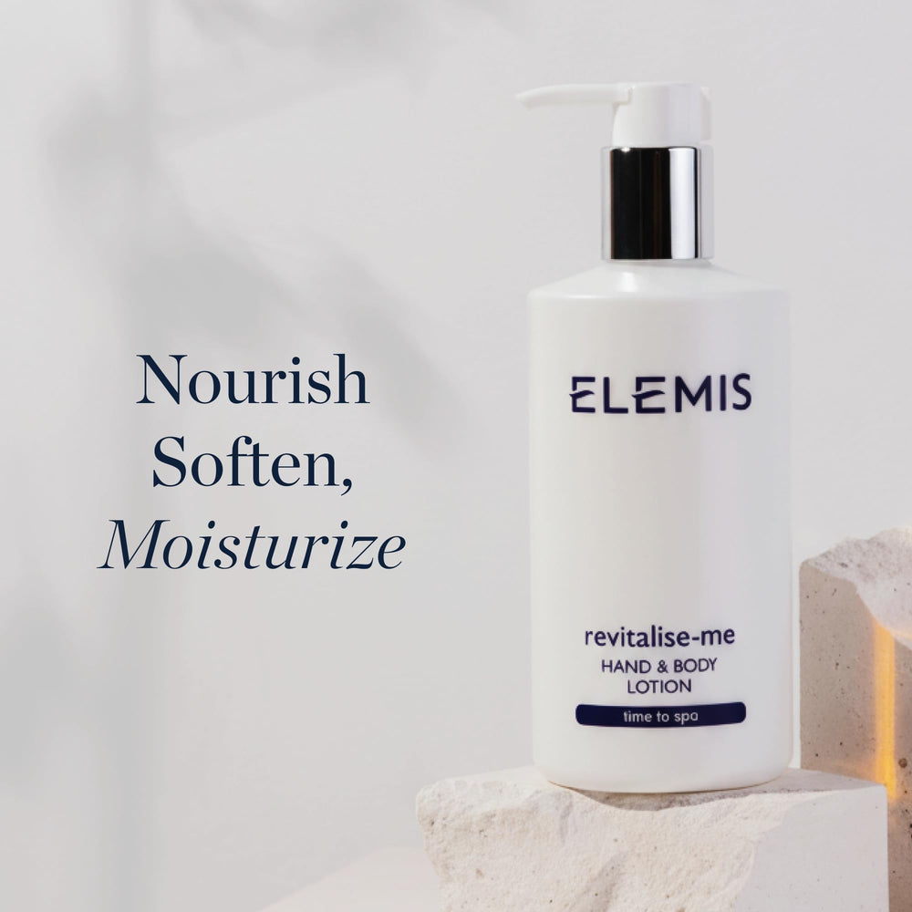 ELEMIS Revitalise-Me textura cremosa para manos, piel suave y nutrida.