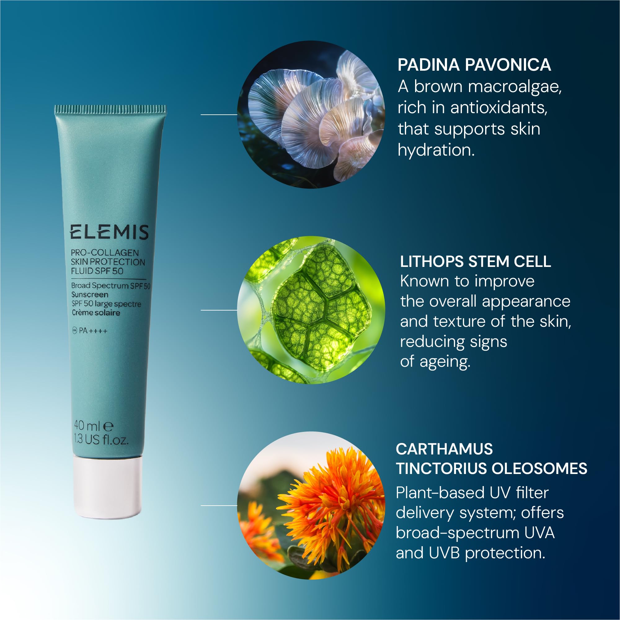 Elemis Pro-Collagen Fluid SPF 50, protección diaria para piel propensa al acné.