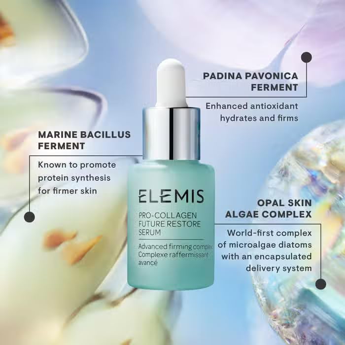 ELEMIS Pro-Collagen Future Restore Serum 15ml, aplicación en la mano para una distribución suave.