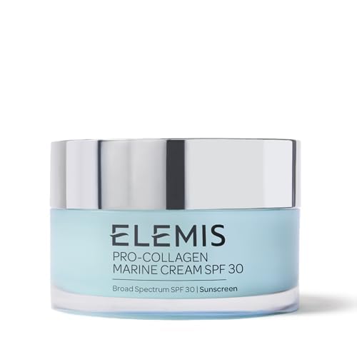 ELEMIS Pro-Collagen Marine Cream SPF 30, botella visible, crema ligera para uso diario.