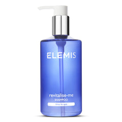 ELEMIS Revitalize-Me Shampoo botella vertiendo, aroma vigorizante para despertar el cuero cabelludo