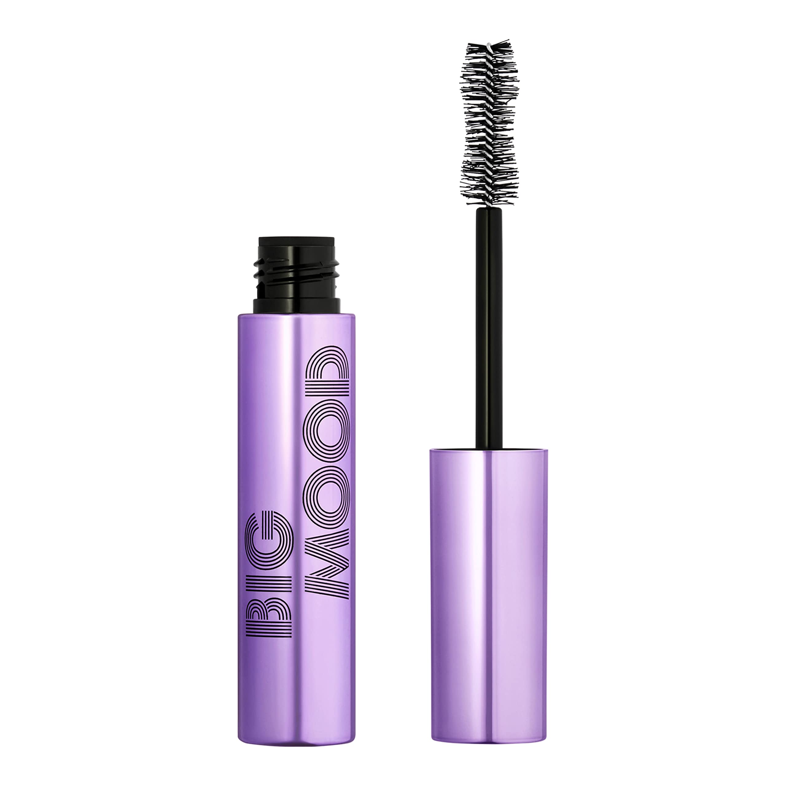 e.l.f. Big Mood Mascara aplicada con aplicador de reloj de arena para volumen intenso.