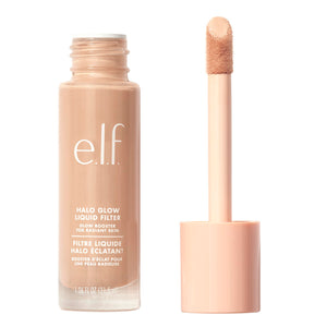 e.l.f Halo Glow: botella con filtro líquido para un resplandor suave en la piel.