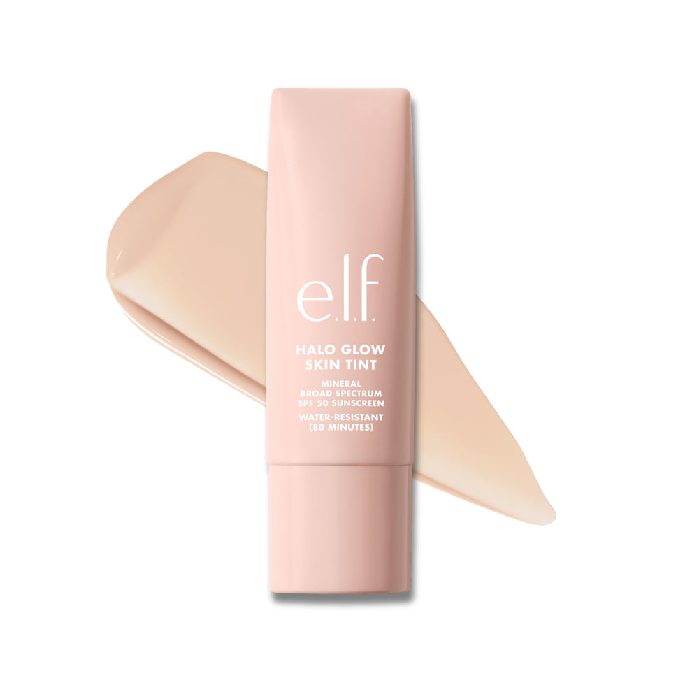 e.l.f. Halo Glow Skin Tint: botella con textura ligera para brillo natural