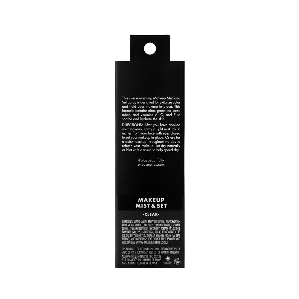 e.l.f. Makeup Mist & Set, empaque libre de crueldad, opción ética para comprar.