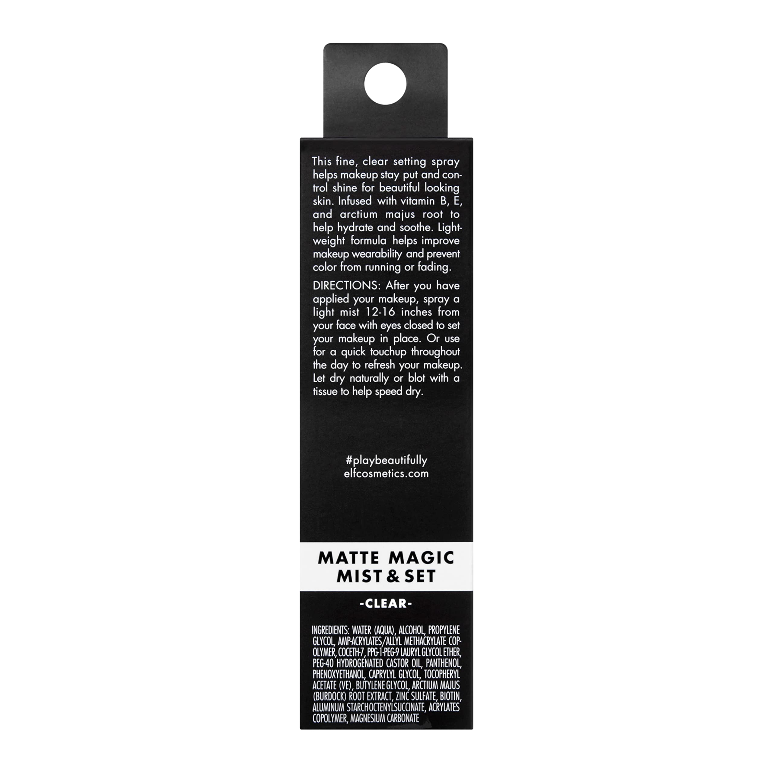 e.l.f. Matte Magic Mist: fórmula con aloe y vitaminas para hidratar y calmar la piel.
