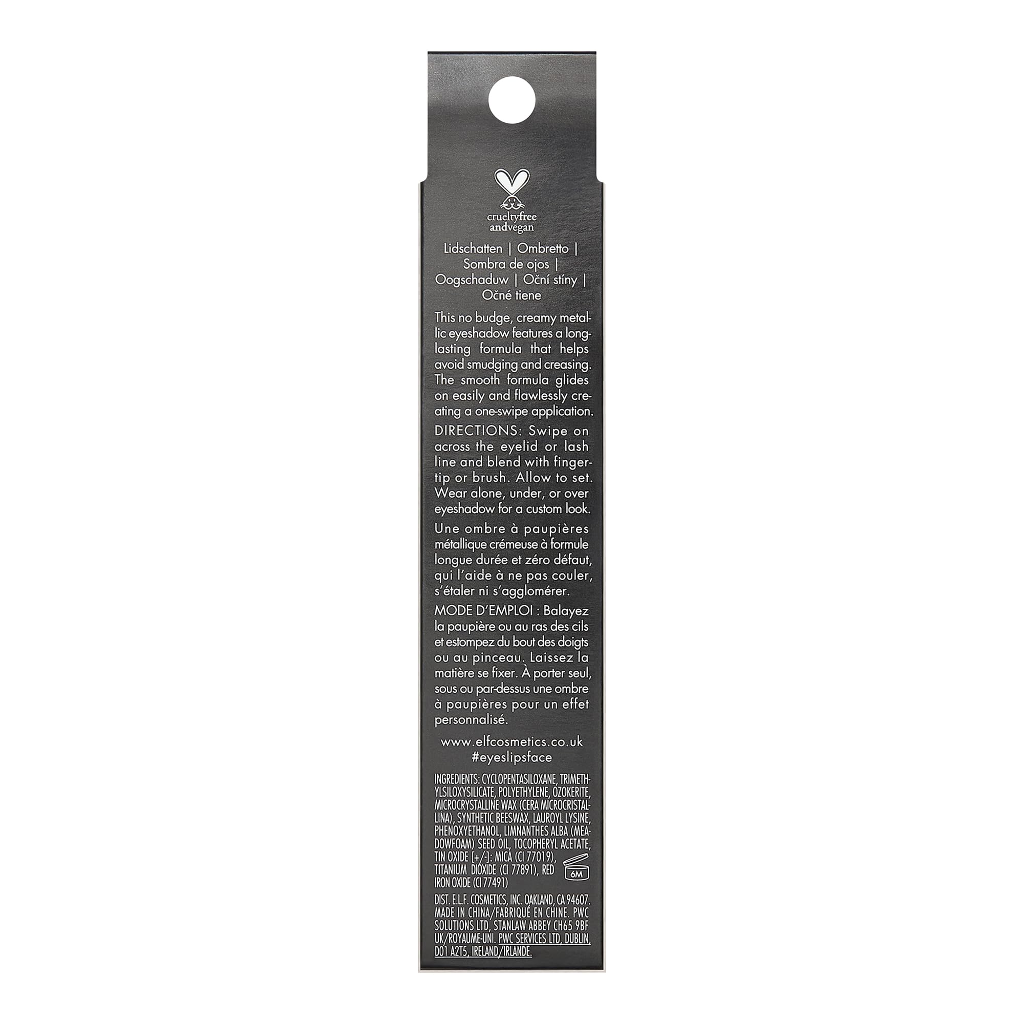 e.l.f. No Budge Shadow Stick, afilador integrado para retoques diarios.