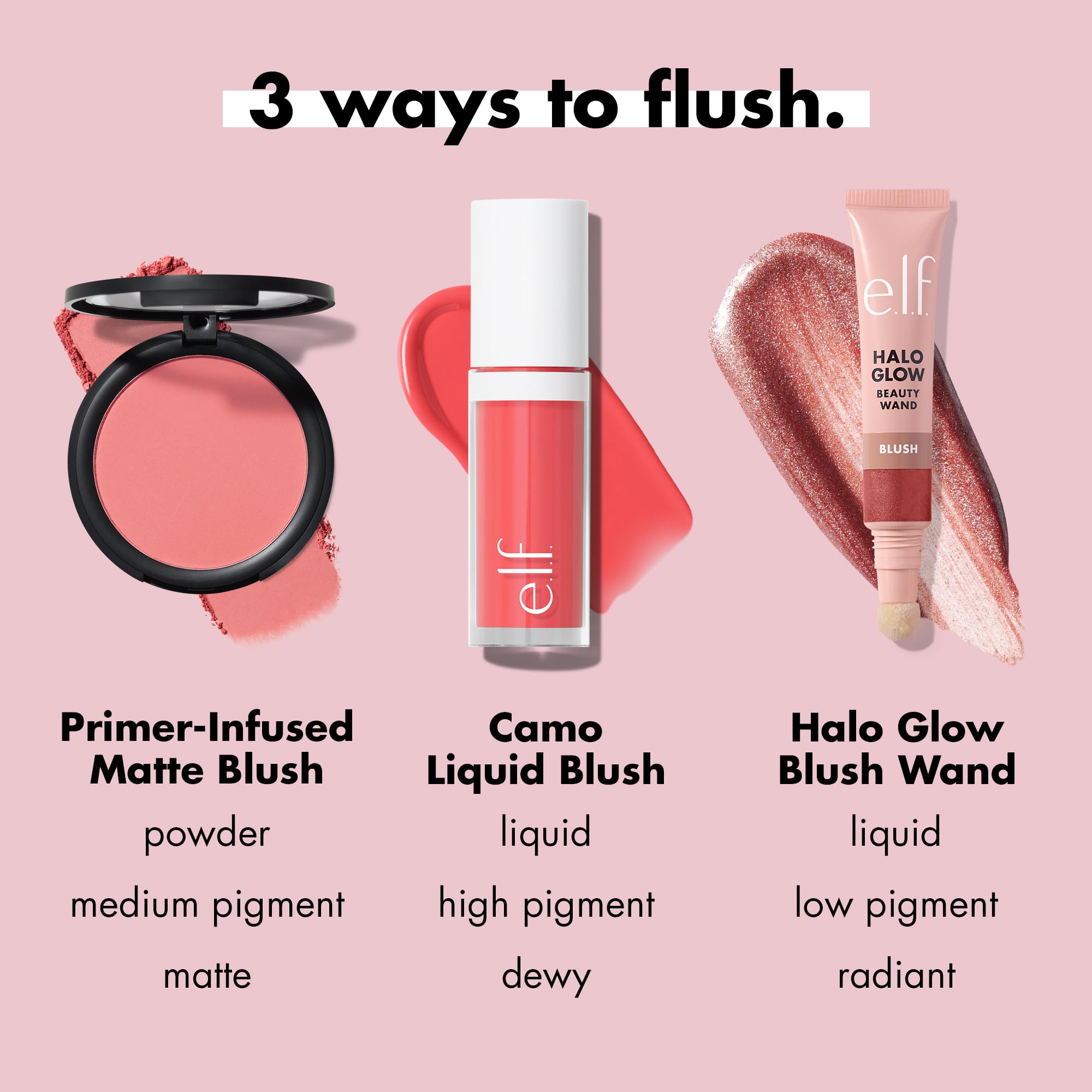 e.l.f. Primer-Infused Blush melocotón mate look fresco de verano
