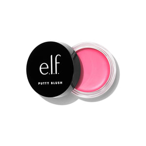 e.l.f. Putty Blush muestra textura cremosa en frasco para un acabado suave.