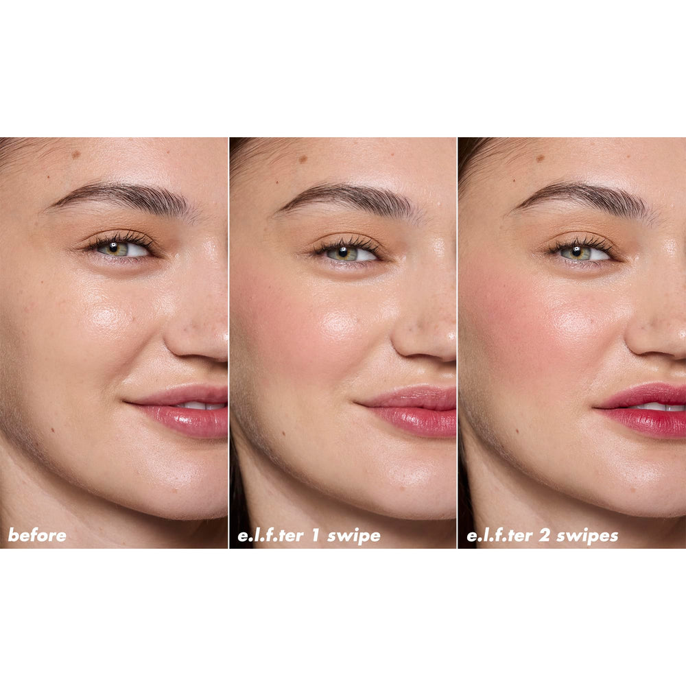 e.l.f. Sheer For It Blush Tint tiene duración prolongada que resiste la transferencia
