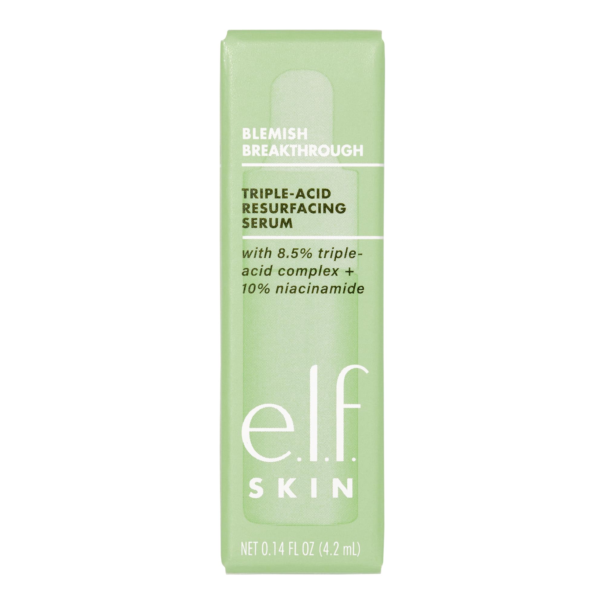 e.l.f. SKIN Blemish Breakthrough, ingredientes clave visibles para purificar poros.