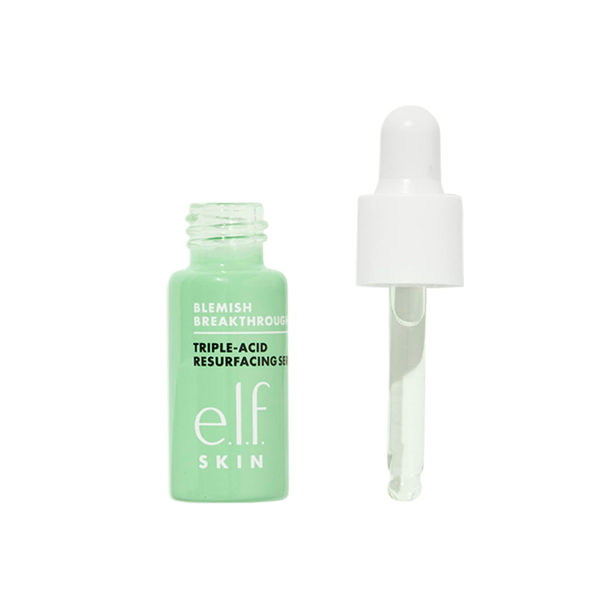 e.l.f. SKIN Blemish Breakthrough mini-serum, botella para uso nocturno suave.
