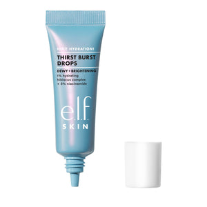 e.l.f. SKIN mini gotas hidratantes, primer plano de botella para brillo suave.