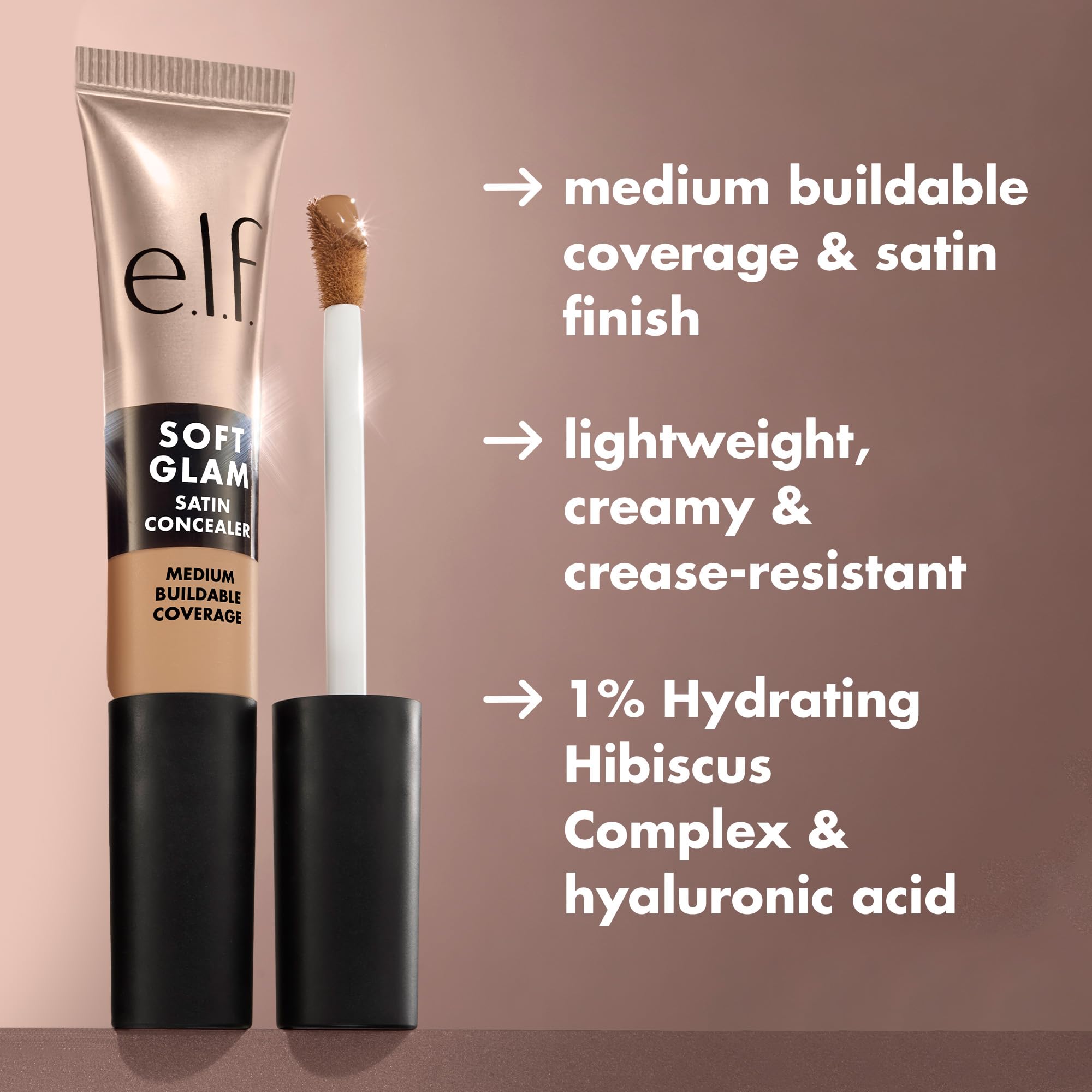 Concealer e.l.f. cobertura media para ojeras y manchas.