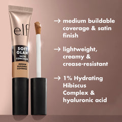 Concealer e.l.f. cobertura media para ojeras y manchas.