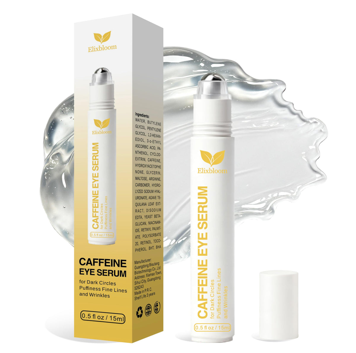 Elixbloom Roller Frio Ojeras: alivio refrescante para ojos hinchados al despertar