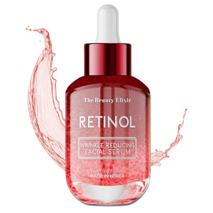 The Beauty Elixir Retinol Serum para rostro, envase elegante para rutina diaria.