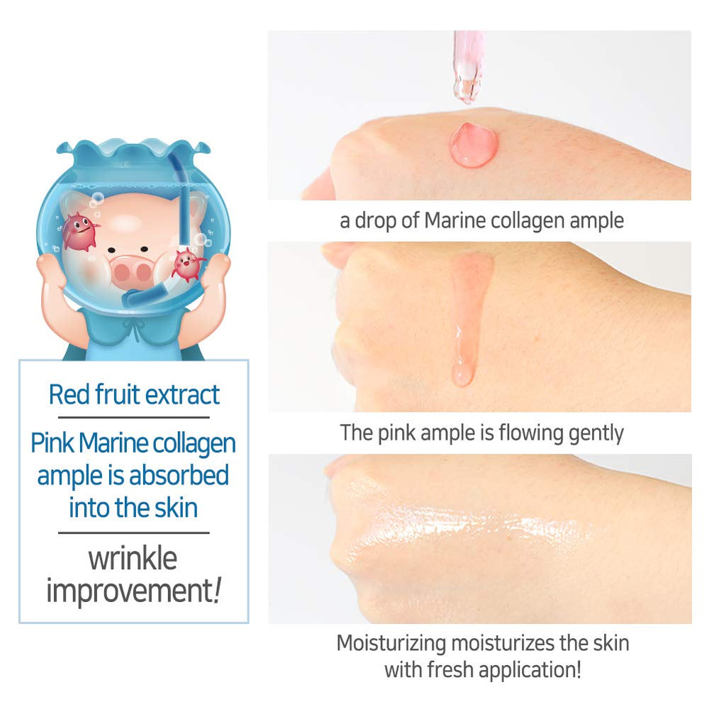 Elizavecca Marine Collagen Ample dispensador con bomba para dosificación precisa.