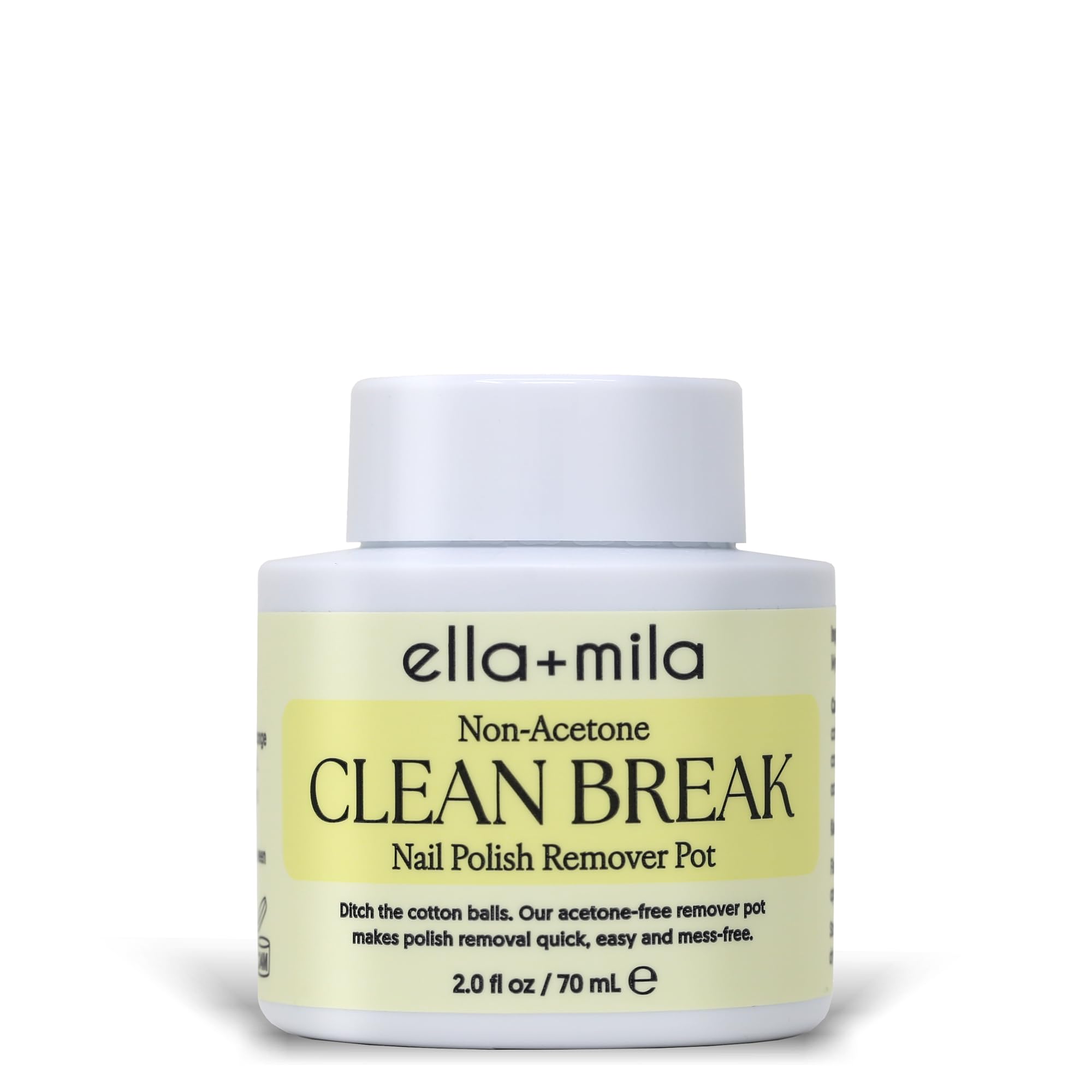 Esponja integrada de Ella Mila facilita retiro suave y uniforme del esmalte.