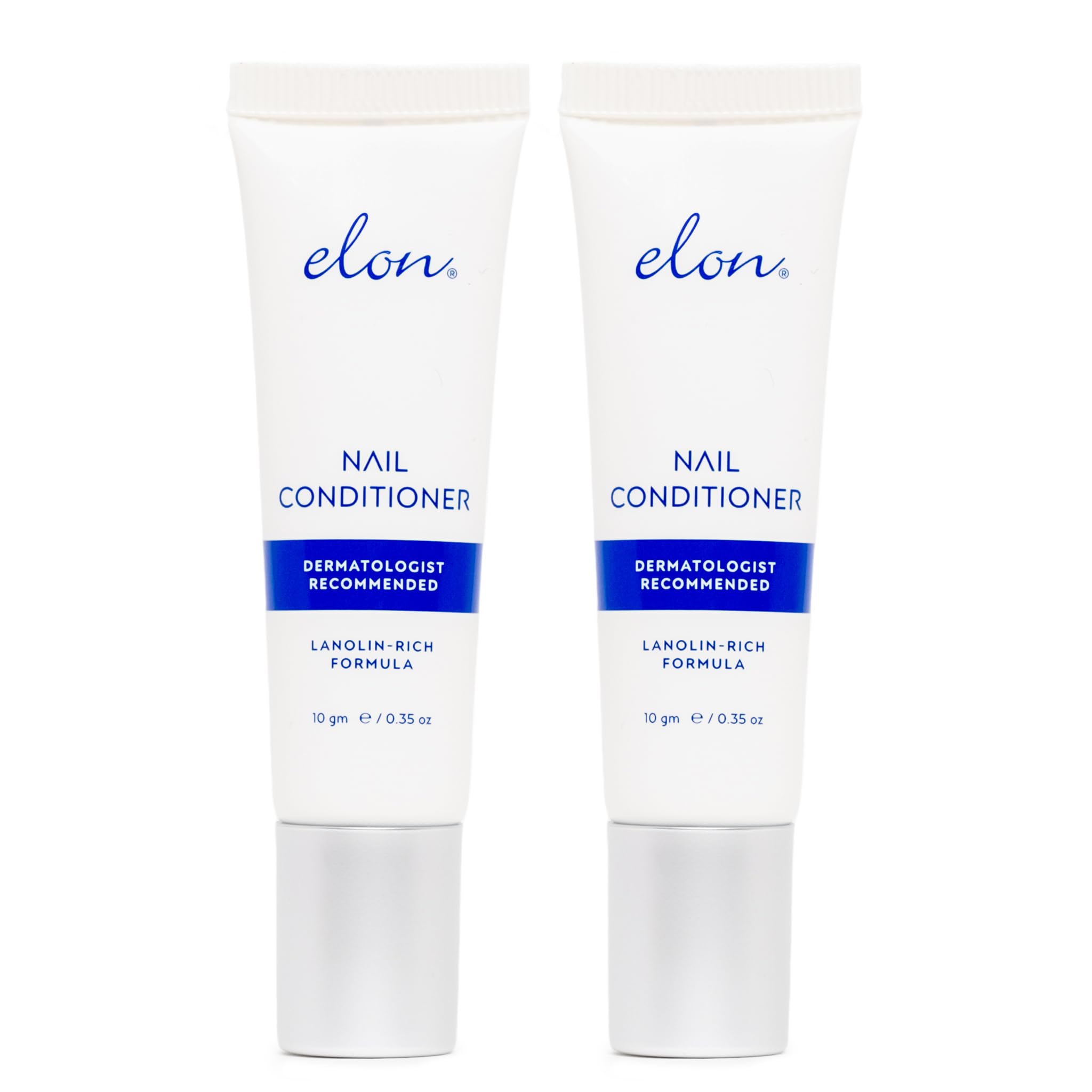 Elon acondicionador de uñas con lanolina, empaque doble en primer plano.