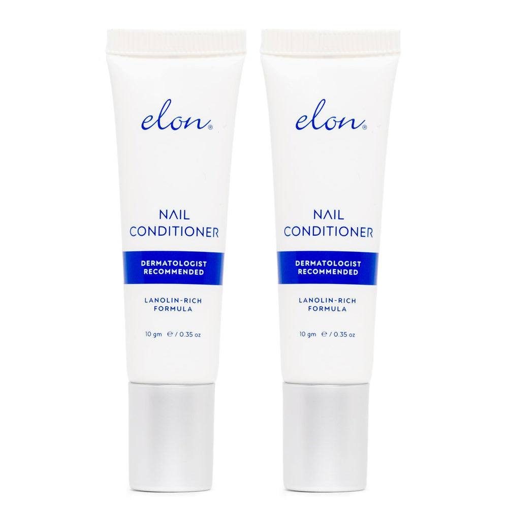 Elon acondicionador de uñas con lanolina, empaque doble en primer plano.