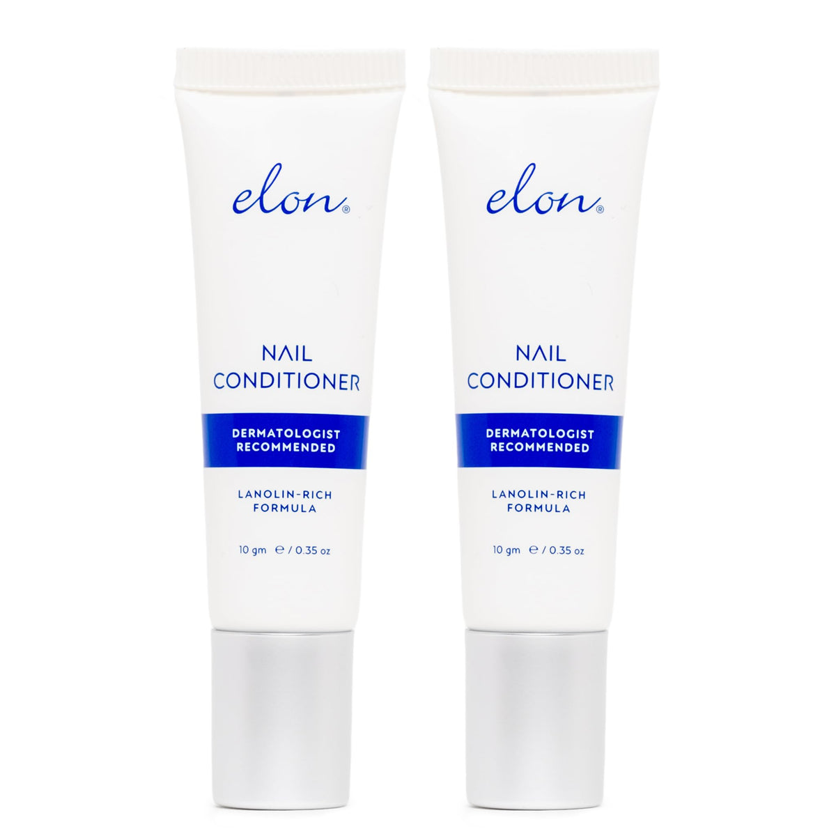 Elon acondicionador de uñas con lanolina, empaque doble en primer plano.