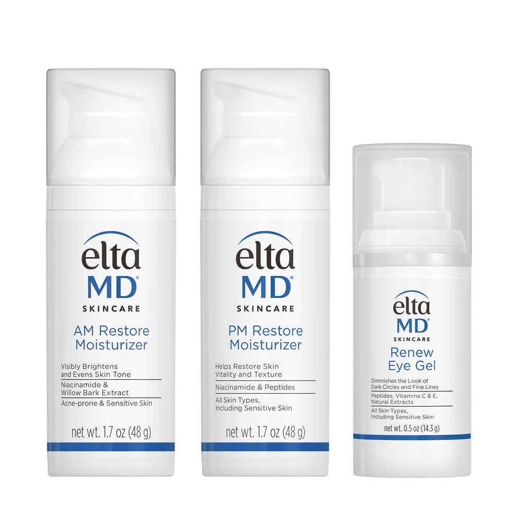 EltaMD AM Restore: botella de crema de día para hidratación suave.