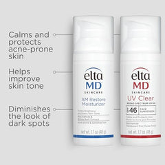 Crema facial AM Restore de EltaMD, hidratante ligero para piel sensible.
