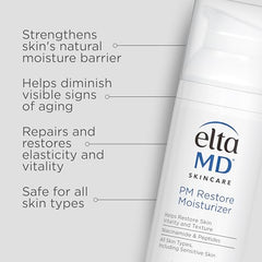 EltaMD PM Restore: crema nocturna ligera que restaura humedad.