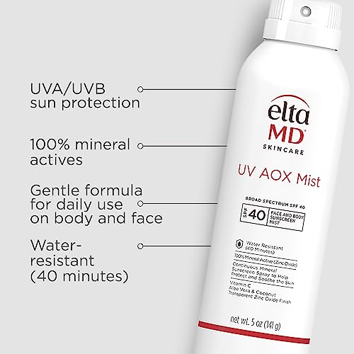 Envase doble de 5 oz de EltaMD UV AOX Mist para rostro y cuerpo.