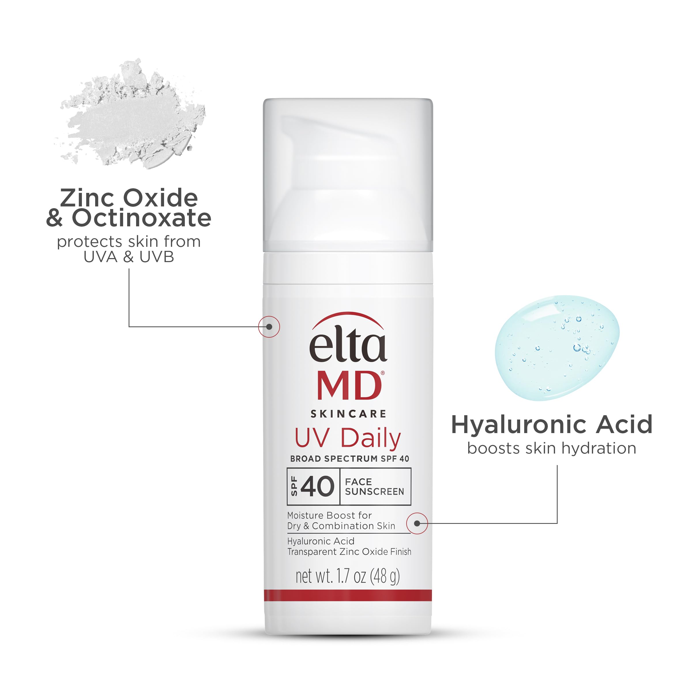 Pump cap detail of EltaMD UV Daily SPF 40 for easy on-the-go dispensing.