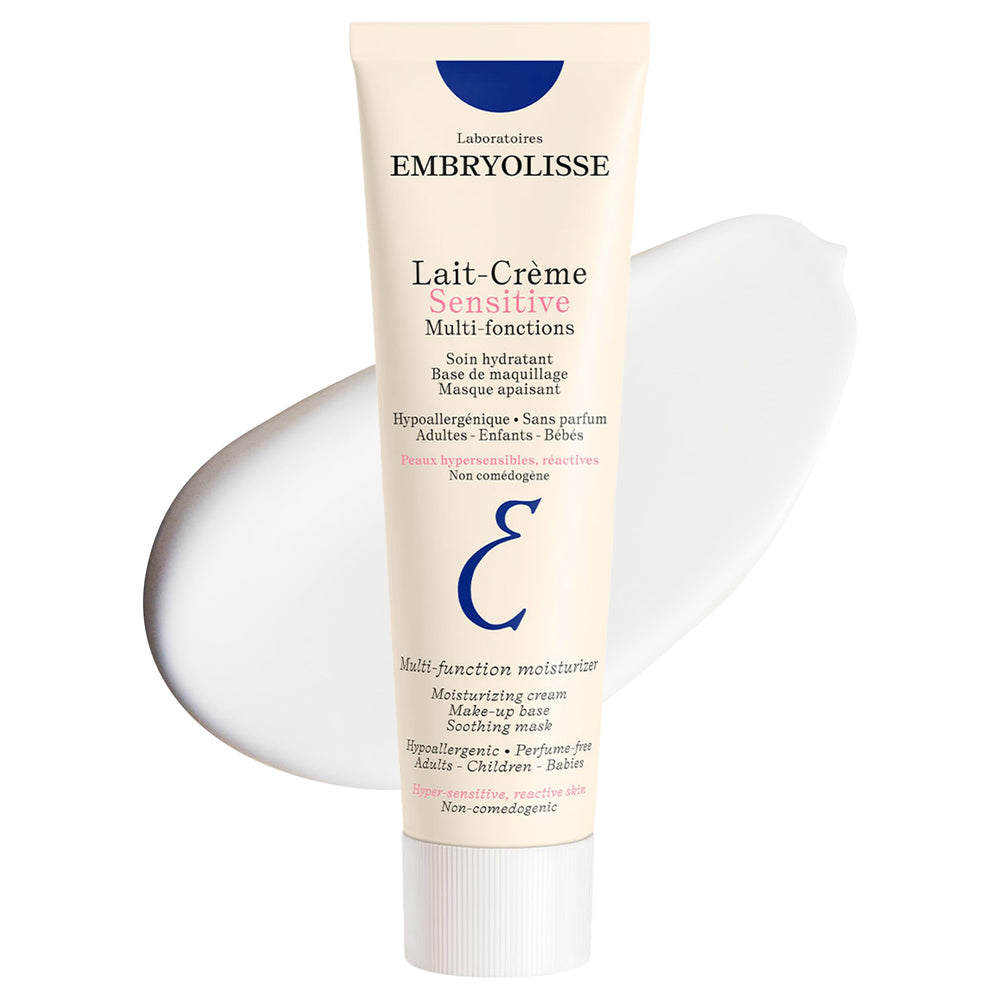 Embryolisse Lait-Crème Sensitive, botella 30 ml, hidratación suave para piel sensible, uso diario.