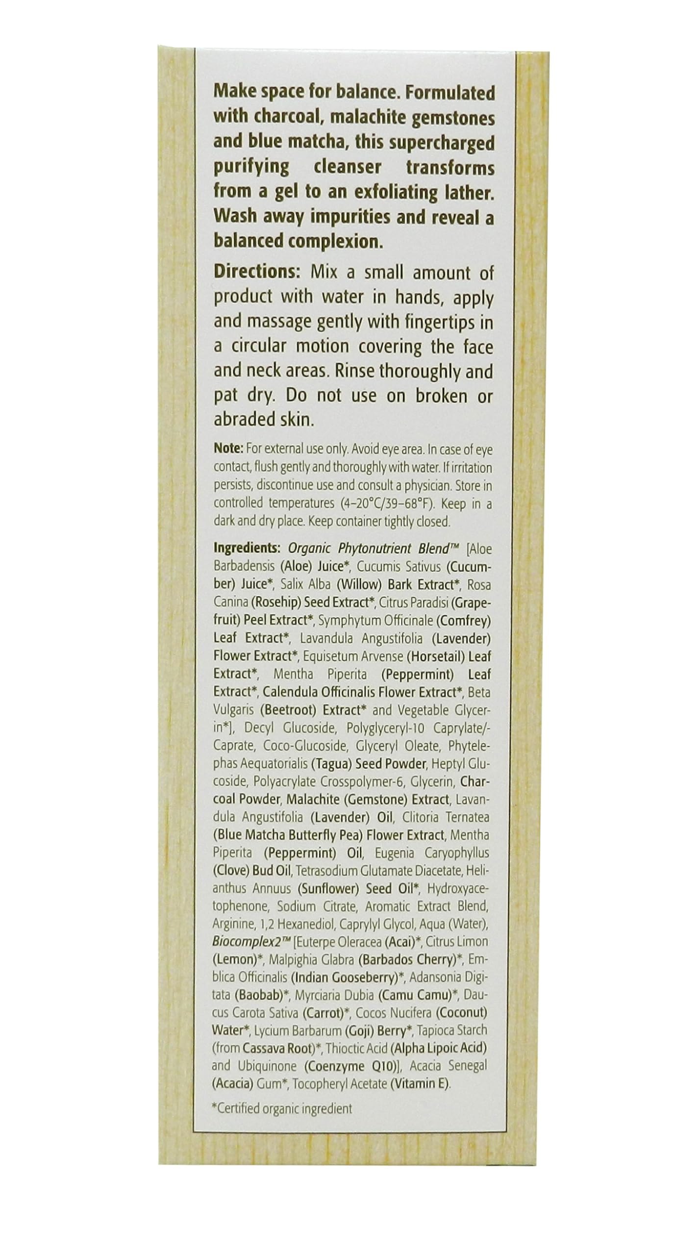 ÉMINENCE exfoliante de carbón con malaquita ofrece equilibrio emocional y calma.
