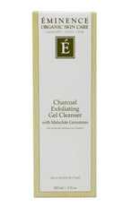 ÉMINENCE gel exfoliante de carbón con textura neutra, sin perfume para uso delicado.