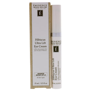 Eminence Hibiscus Ultra Lift crema contorno de ojos, reduce hinchazón y revitaliza la mirada.