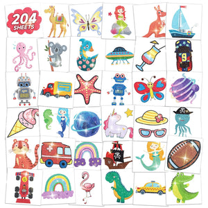 EMOME tatuajes brillantes para niños 204 hojas para mezclar y usar en fiestas