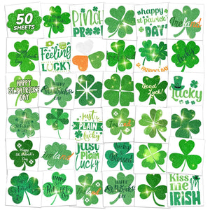 EMOME tatuajes brillantes Día de San Patricio: tréboles y símbolos para fiestas