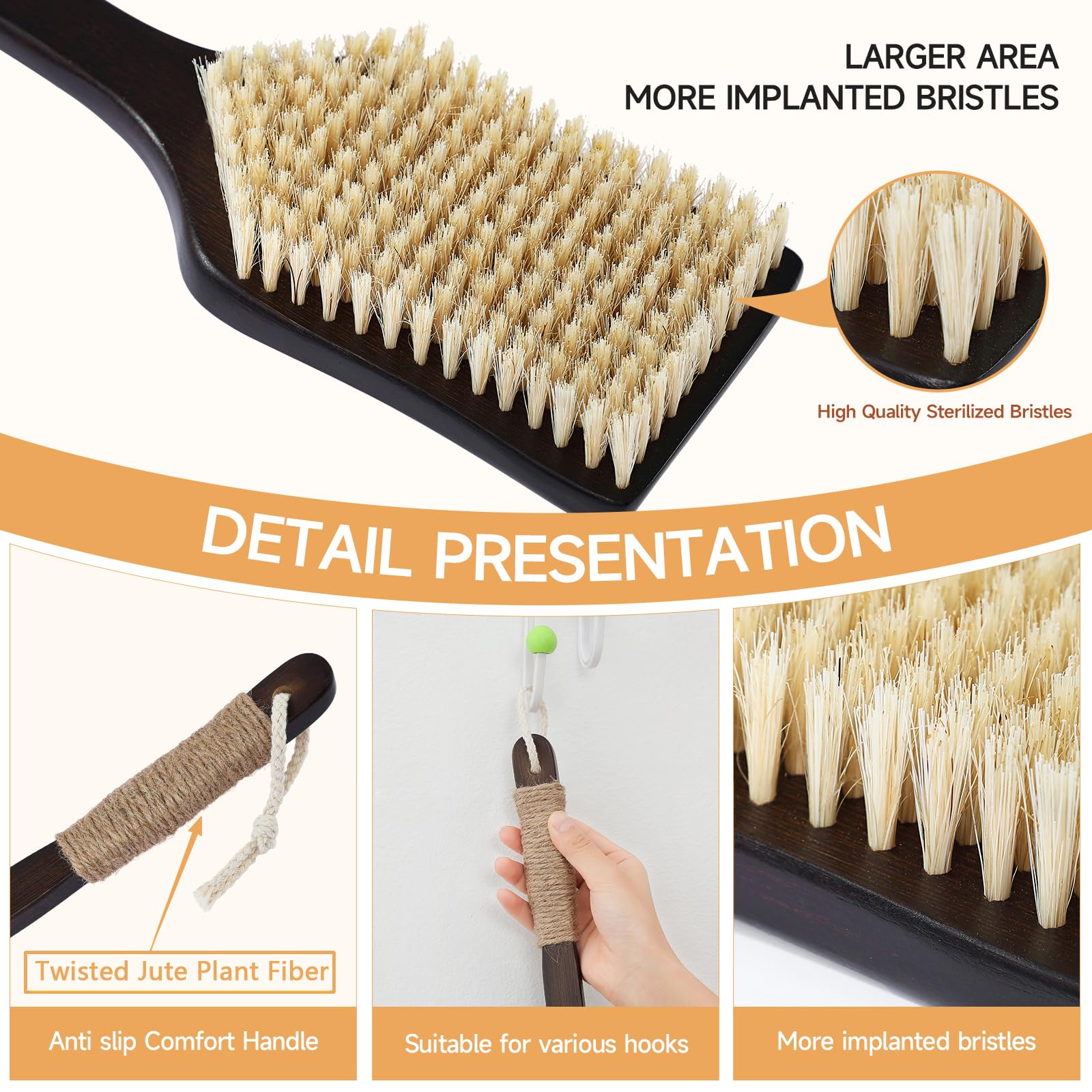 EnamelEVO Back Scrubber base de bambú perforada y duradera.