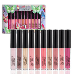 Enchante Ellen Tracy brillos labiales, colección de 10 tonos para color duradero.