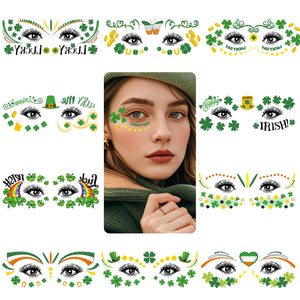 Enjoyard tatuajes San Patricio, trébol en la cara, ideal para fiestas y celebraciones.
