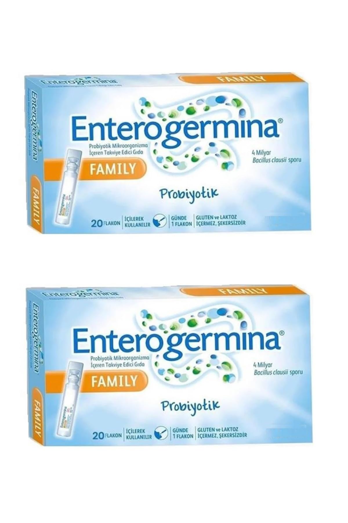 Enterogermina Familia: viales de 40 para apoyo digestivo diario y equilibrio intestinal.