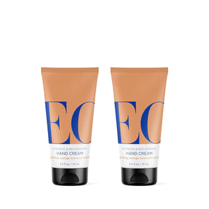 EO crema de manos naranja-vanilla en botes de 2,5 onzas para hidratación diaria