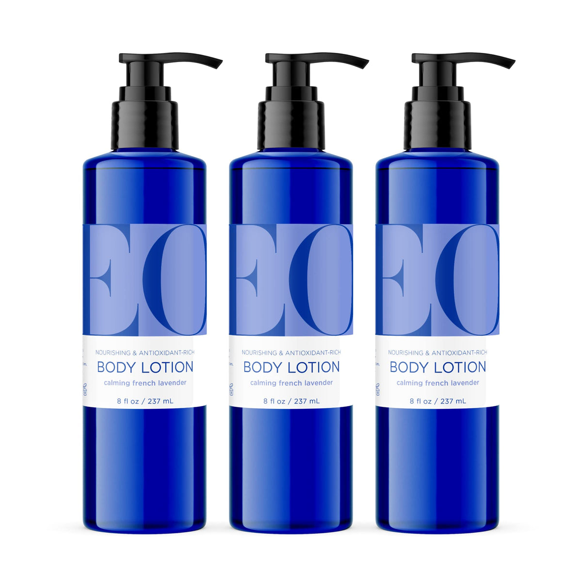 Loción corporal EO con lavanda francesa para uso diario, cuidado suave de la piel.