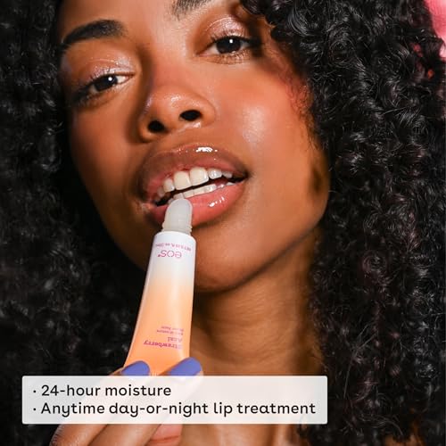 eos bálsamo Strawberry Acai, aplicación suave para cuidado diario de labios sensibles.