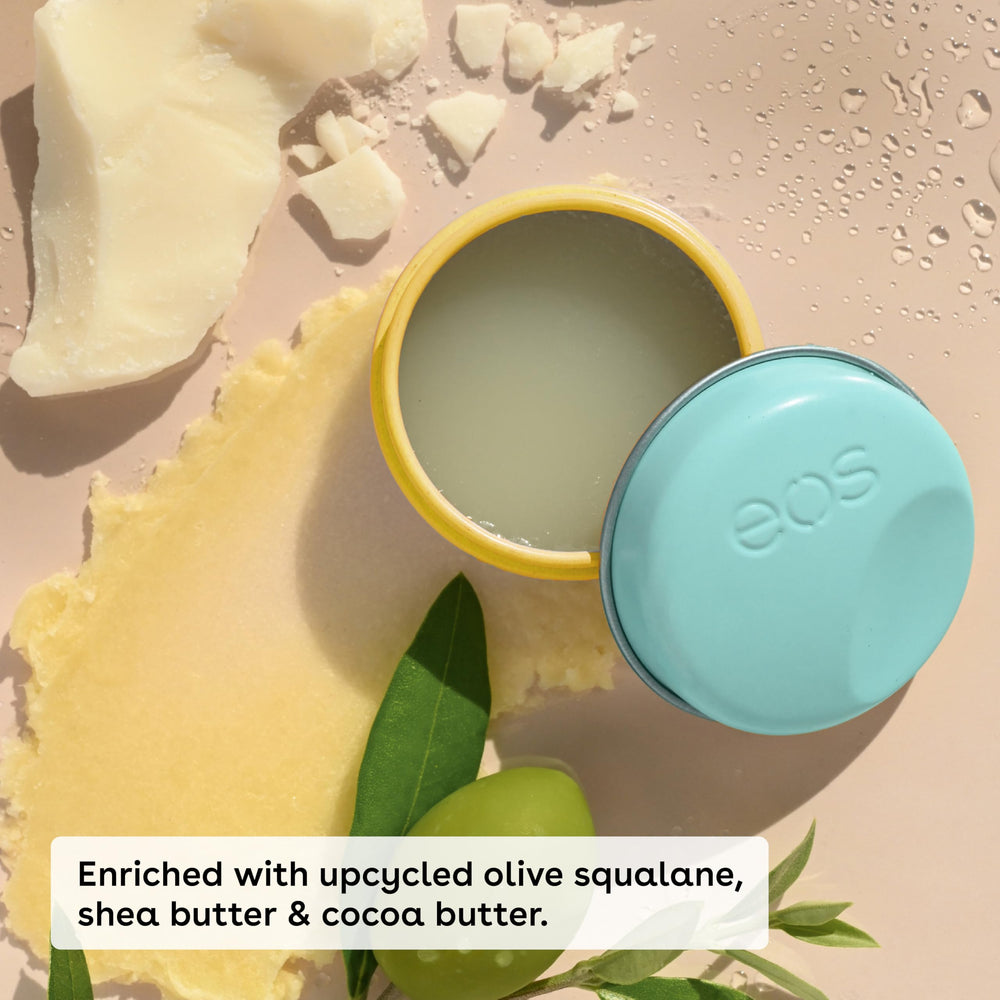 Bálsamo eos con esqualano de oliva reciclado para hidratación profunda.