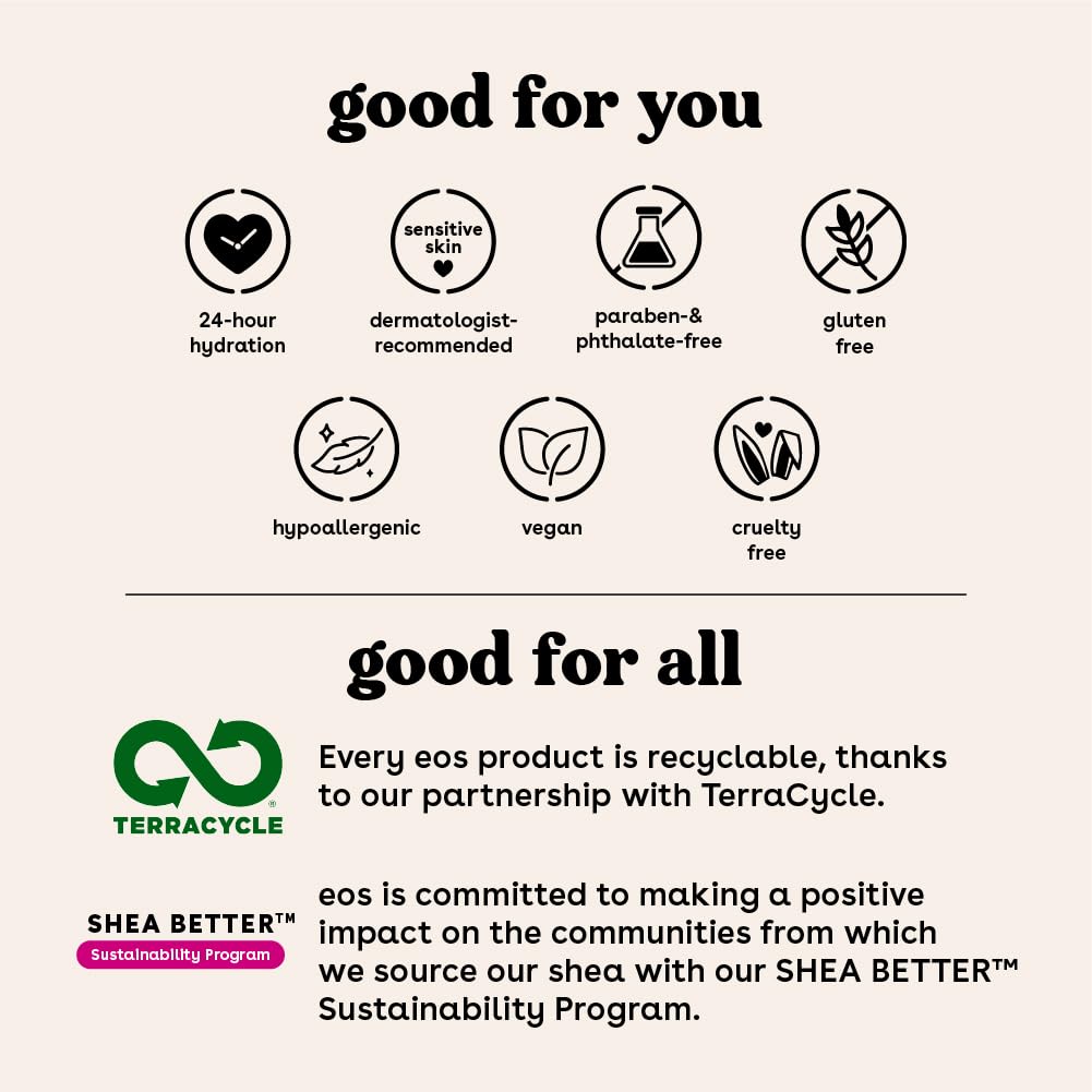 EOS Shea Better Crema de Manos Coco, mezcla de 7 aceites nutritivos para la piel.