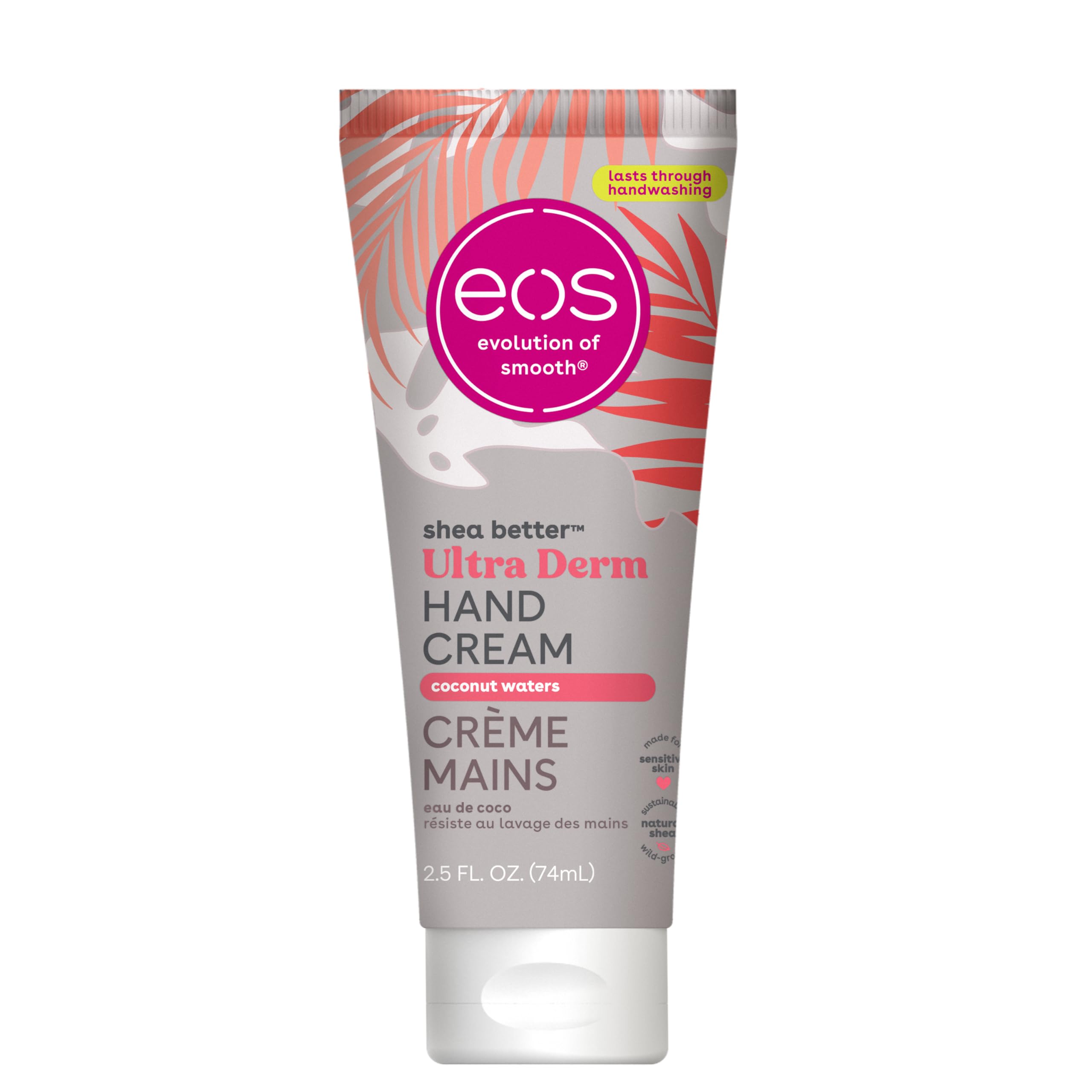 EOS Shea Better Crema de Manos Coco, textura suave para hidratación rápida.