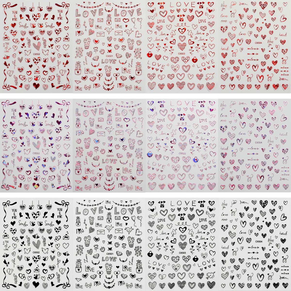 Eostankr corazones 3D para uñas, adhesivas y fáciles de aplicar.