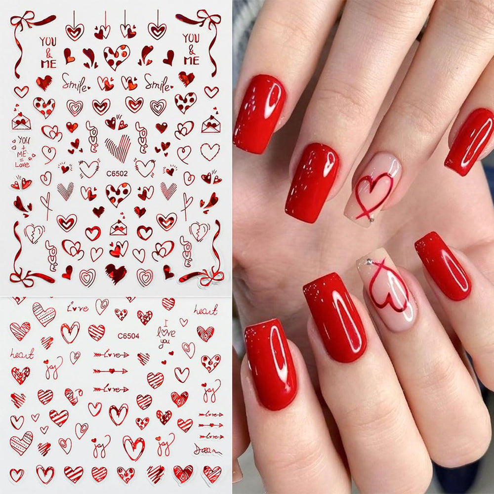 Eostankr corazones 3D, acabado elegante en uñas.